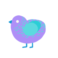 (unnamed), a lilac and aqua chicken with a half-lace pattern