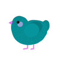 (unnamed), a teal chicken with a double-lace pattern