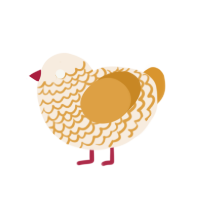 (unnamed), a cream and orange chicken with a lace pattern