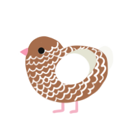 Neapolitan, a brown and white chicken with a lace pattern