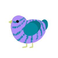 Pedro, a lilac and sea chicken with a bar pattern