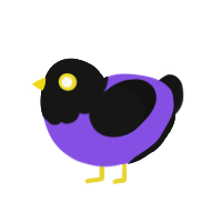 (unnamed), a blurple and black chicken with a head pattern