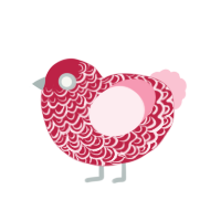 (unnamed), a crimson and rose chicken with a double-lace pattern