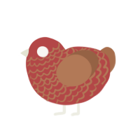 (unnamed), a red and brown chicken with a lace pattern
