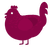 A maroon chicken with a half-lace pattern