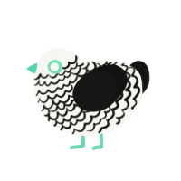(unnamed), a white and black chicken with a lace pattern