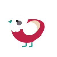 Dried Toothpaste, a crimson and cream chicken with a head pattern
