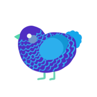 Hoop, a indigo and sky chicken with a lace pattern