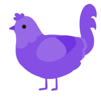 Blurple XYX, a blurple and overcast chicken with a head pattern