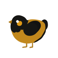 (unnamed), a ochre and black chicken with a head pattern