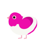 (unnamed), a white and fuchsia chicken with a head pattern