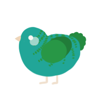 (unnamed), a turquoise and viridian chicken with a half-bar pattern