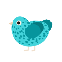 (unnamed), a aqua and teal chicken with a speckle pattern