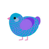 (unnamed), a cerulean and blurple chicken with a lace pattern