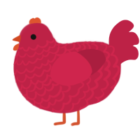 (unnamed), a crimson chicken with a lace pattern