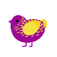 (unnamed), a plum and yellow chicken with a half-lace pattern