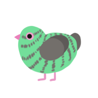 Reverse Miku2, a spring and grey chicken with a bar pattern