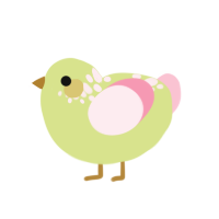 lilypad, a lemon and rose chicken with a neck-speckle pattern