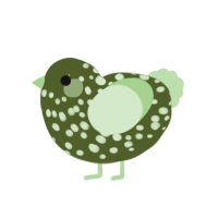 (unnamed), a olive and gluppy chicken with a speckle pattern