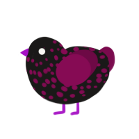 Everything Must Go, a sable and wine chicken with a speckle pattern