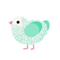 Spearmint, a white and mint chicken with a double-lace pattern