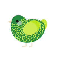 Johnny Smith, a viridian and lime chicken with a lace pattern