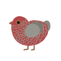 (unnamed), a red and ash chicken with a lace pattern
