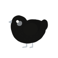 (unnamed), a black chicken with a speckle pattern