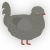 A ash chicken with a lace pattern