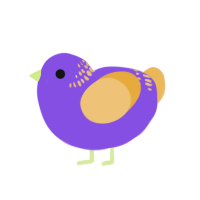 Amoeba, a blurple and honey chicken with a neck-band pattern