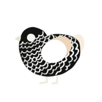 (unnamed), a black and cream chicken with a lace pattern
