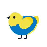 (unnamed), a sapphire and yellow chicken with a head pattern