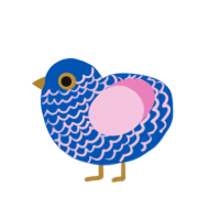 (unnamed), a ultramarine and pink chicken with a lace pattern
