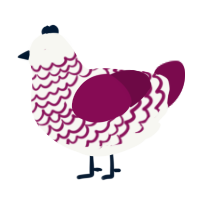 (unnamed), a white and wine chicken with a lace pattern