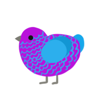 Biphobia, a amethyst and sky chicken with a lace pattern
