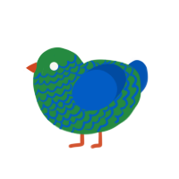 (unnamed), a viridian and ultramarine chicken with a lace pattern
