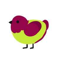 3535, a lime and maroon chicken with a head pattern