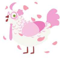 piiinnnkkkk, a white and pink chicken with a half-lace pattern