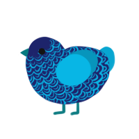 (unnamed), a navy and cerulean chicken with a double-lace pattern