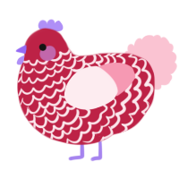 (unnamed), a crimson and rose chicken with a lace pattern