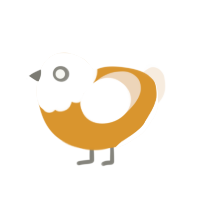 Candy Corn, a orange and cream chicken with a head pattern