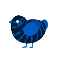 a, a tumblr and ultramarine chicken with a bar pattern