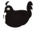 A black chicken with a lace pattern