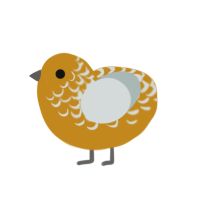 Rug, a ochre and silver chicken with a half-lace pattern