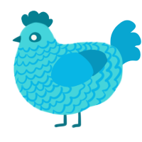 (unnamed), a aqua and cerulean chicken with a lace pattern