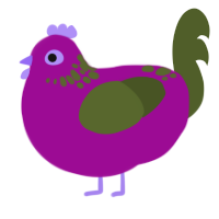 joker jr, a plum and olive chicken with a neck-speckle pattern