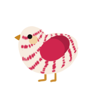 (unnamed), a cream and crimson chicken with a bar pattern