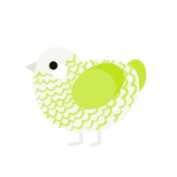 tent project, a white and lime chicken with a lace pattern