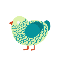 (unnamed), a apple and teal chicken with a lace pattern