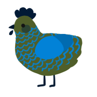 (unnamed), a olive and sapphire chicken with a lace pattern
